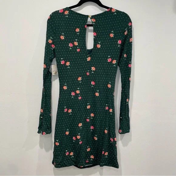 NWT Free People Green Celia Mini Dress - Picture 5 of 14